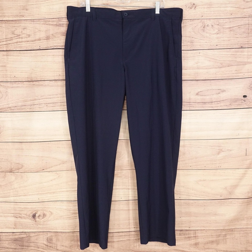 IZOD Golf Chino Pants Mens 38x30 Blue Straight Leg Stretch Microfiber